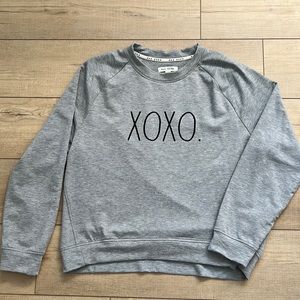 Rae Dunn XOXO Grey Crew Neck Sweatshirt XL